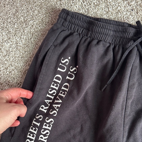 Compton Cowboys Black Women's Athletic Shorts with Graphic Print - Picture 6 of 7